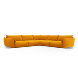Matera 7-Sitzer Ecksofa, Symmetrisch, aus Samt in Gelb (Salvador 10), 286x286 cm von Cosmopolitan Design – Bild 1