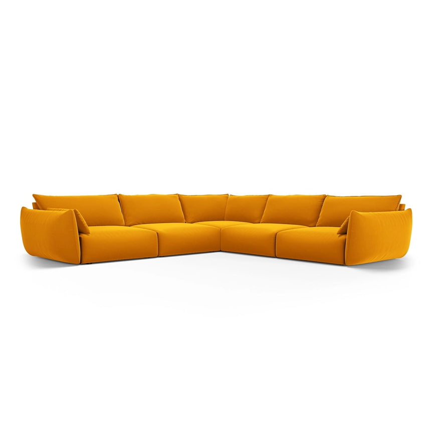 Matera 7-Sitzer Ecksofa, Symmetrisch, aus Samt in Gelb (Salvador 10), 286x286 cm von Cosmopolitan Design – Bild 1