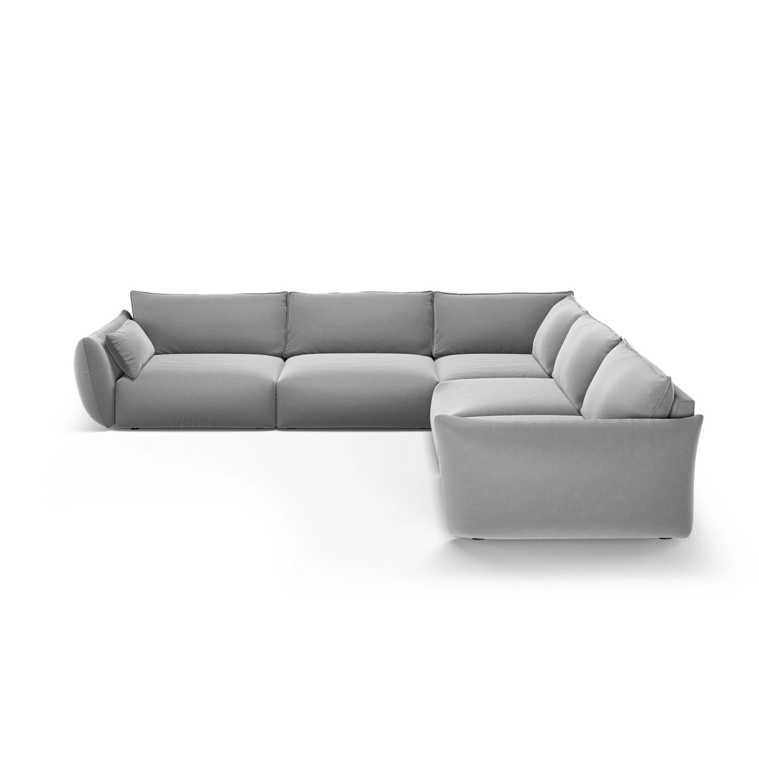 Matera 7-Sitzer Ecksofa, Symmetrisch, aus Samt in Grau (Salvador 17), 286x286 cm von Cosmopolitan Design – Bild 3