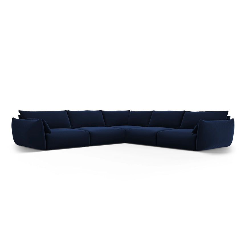 Matera 7-Sitzer Ecksofa, Symmetrisch, aus Samt in Königsblau (Salvador 5), 286x286 cm von Cosmopolitan Design – Bild 1