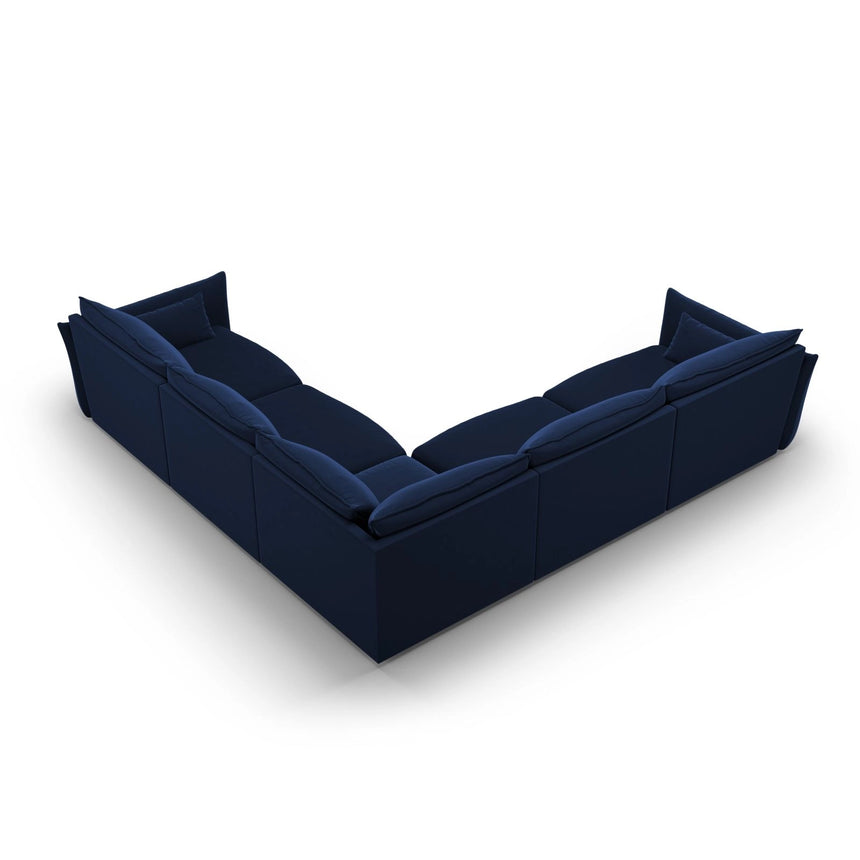 Matera 7-Sitzer Ecksofa, Symmetrisch, aus Samt in Königsblau (Salvador 5), 286x286 cm von Cosmopolitan Design – Bild 4