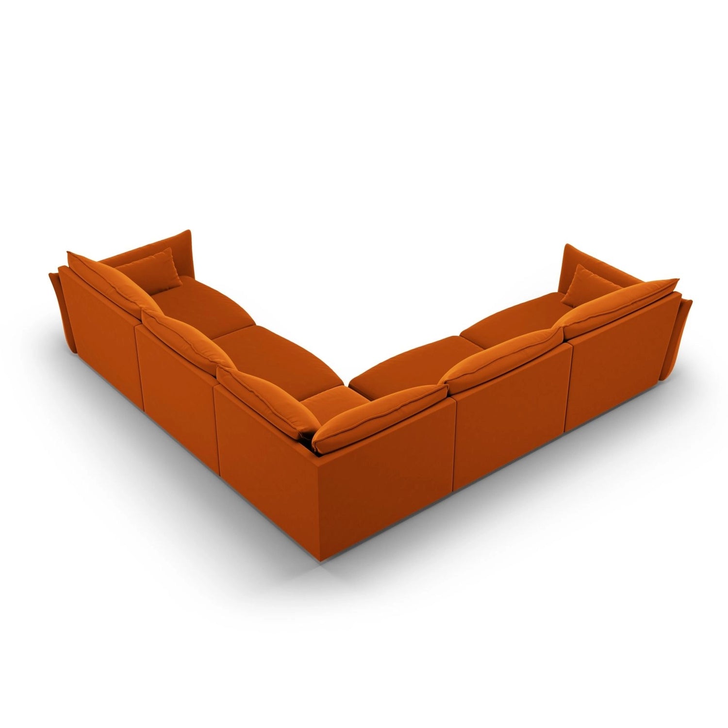 Matera 7-Sitzer Ecksofa, Symmetrisch, aus Samt in Terrakotta (Salvador 14), 286x286 cm von Cosmopolitan Design – Bild 4