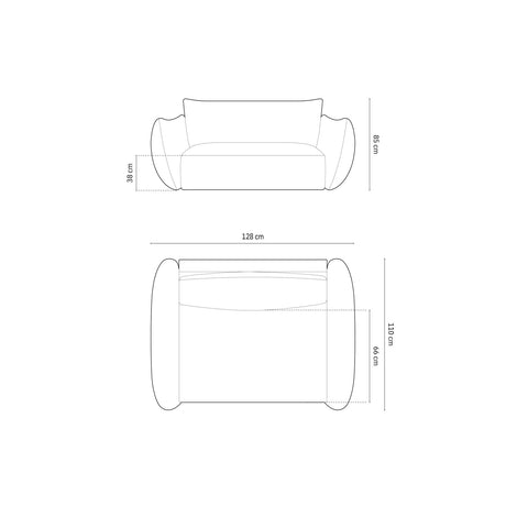 Matera Sessel aus Chenille in Beige (Haga 30), 128x110x85 cm von Cosmopolitan Design – Bild 2