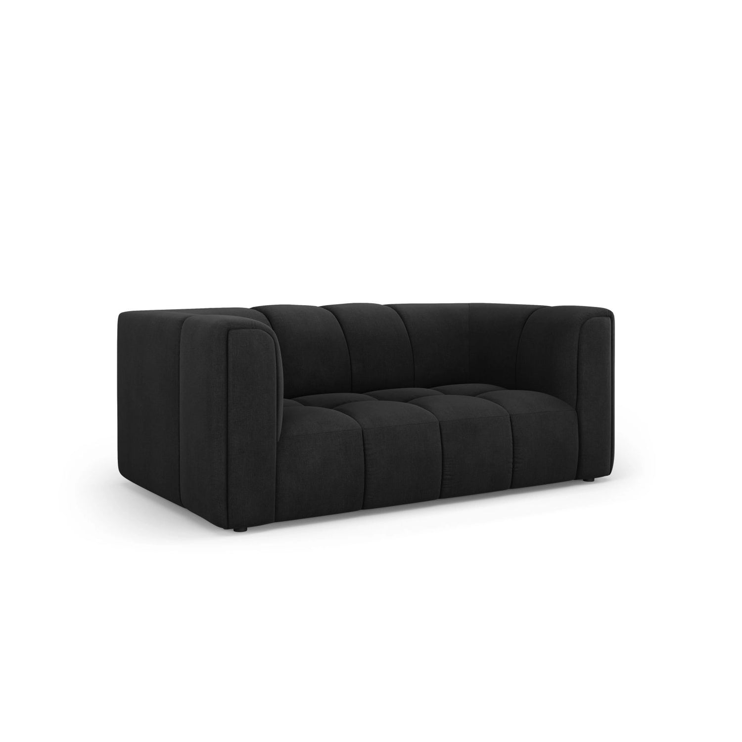 Moritz 2-Sitzer Sofa aus Chenille in Schwarz (Rebel 1), 166x96 cm von Cosmopolitan Design – Bild 2