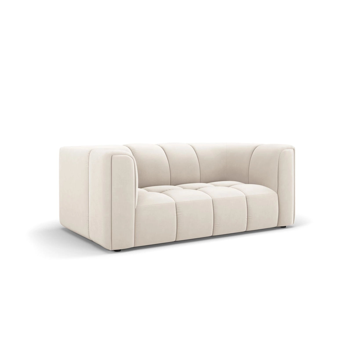 Moritz 2-Sitzer Sofa aus Samt in Leichtes Beige (Bluvel 22), 166x96 cm von Cosmopolitan Design – Bild 2