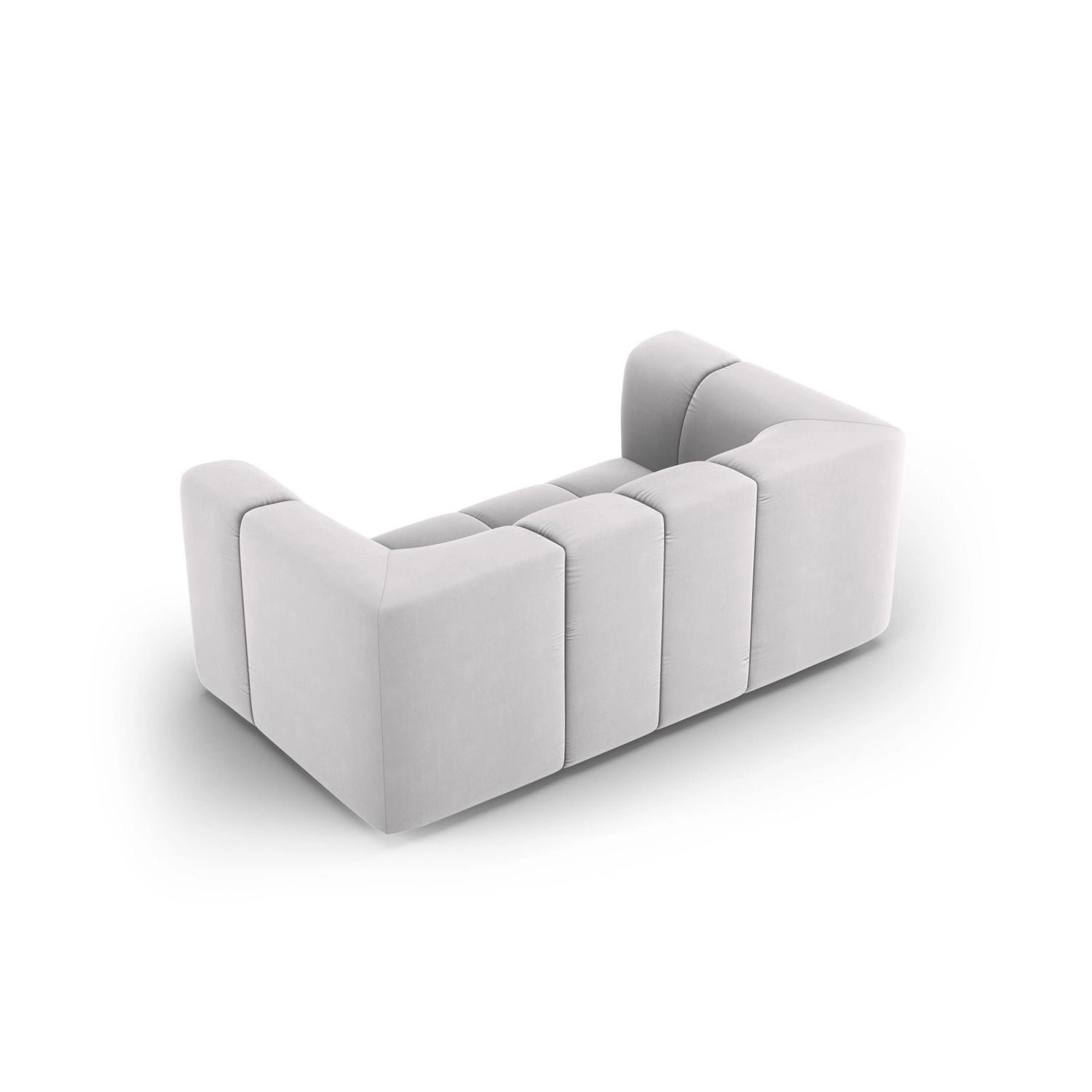 Moritz 2-Sitzer Sofa aus Samt in Silber (Bluvel 03), 166x96 cm von Cosmopolitan Design – Bild 3