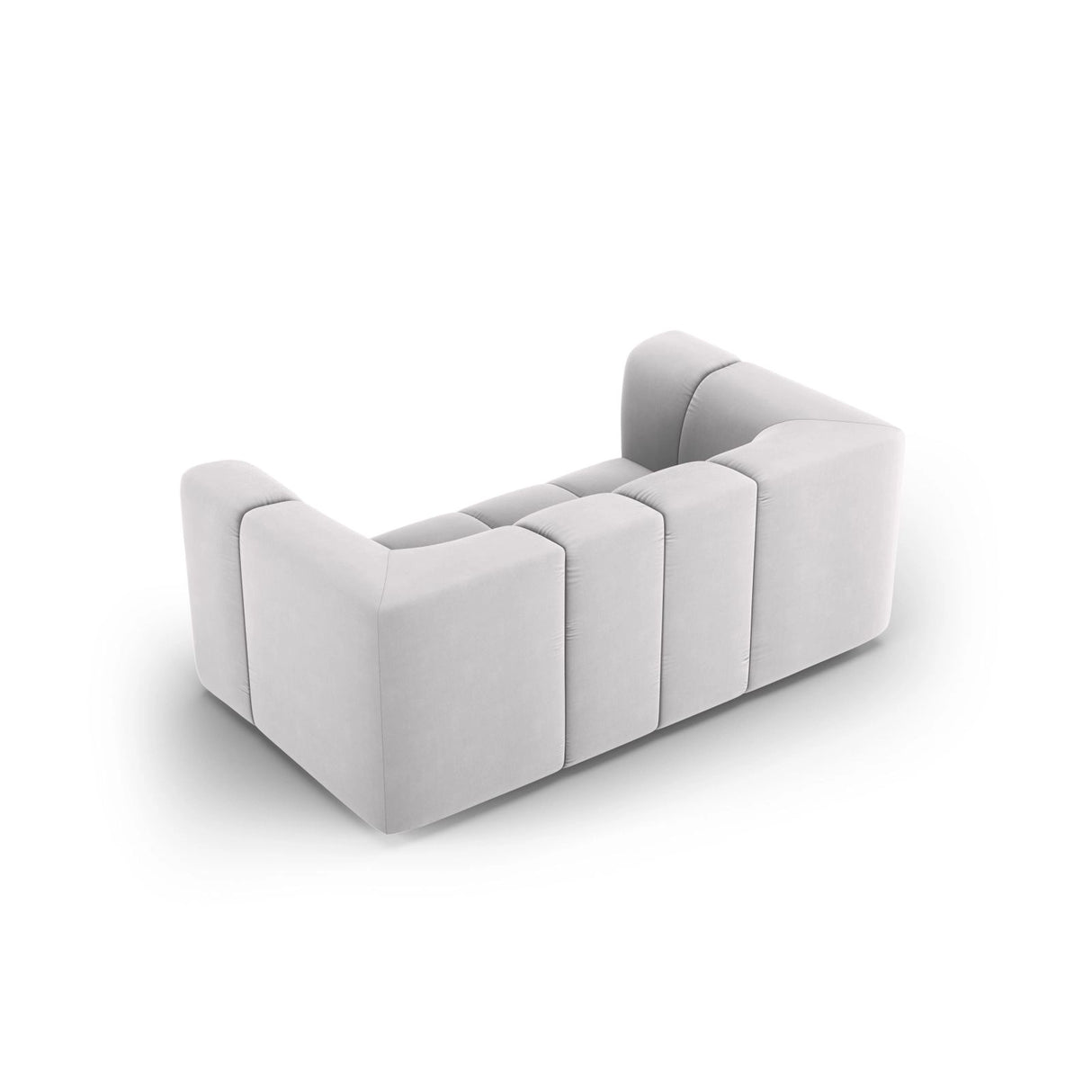 Moritz 2-Sitzer Sofa aus Samt in Silber (Bluvel 03), 166x96 cm von Cosmopolitan Design – Bild 3