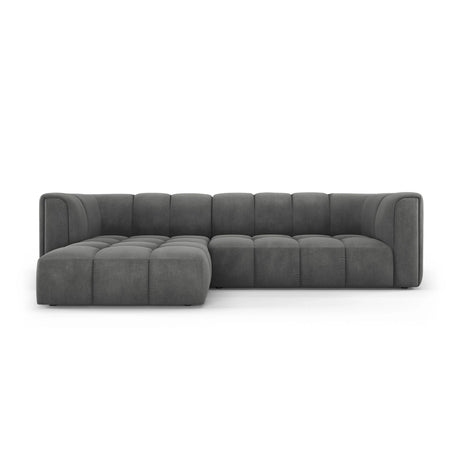 Moritz 3-Sitzer Ecksofa, Linke Seite, aus Chenille in Dunkelgrau (Rebel 3), 256x160x70 cm von Cosmopolitan Design – Bild 1