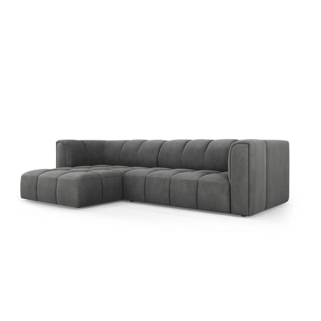 Moritz 3-Sitzer Ecksofa, Linke Seite, aus Chenille in Dunkelgrau (Rebel 3), 256x160x70 cm von Cosmopolitan Design – Bild 2