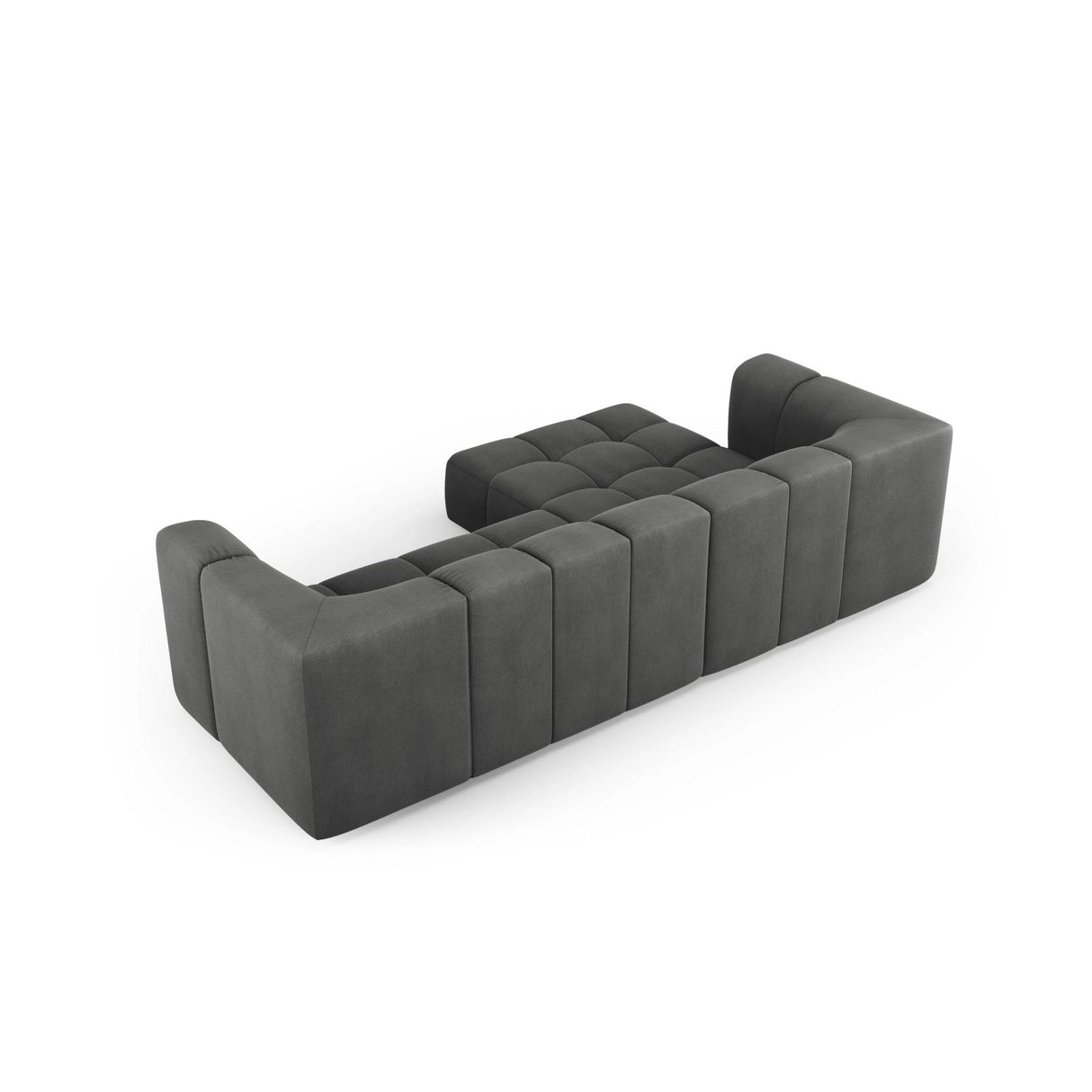 Moritz 3-Sitzer Ecksofa, Linke Seite, aus Chenille in Dunkelgrau (Rebel 3), 256x160x70 cm von Cosmopolitan Design – Bild 3