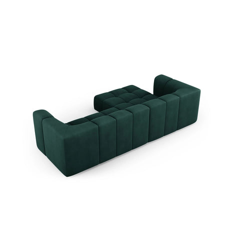 Moritz 3-Sitzer Ecksofa, Linke Seite, aus Chenille in Flaschengrün (Rebel 16), 256x160x70 cm von Cosmopolitan Design – Bild 3