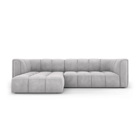 Moritz 3-Sitzer Ecksofa, Linke Seite, aus Chenille in Hellgrau (Rebel 5), 256x160x70 cm von Cosmopolitan Design – Bild 1