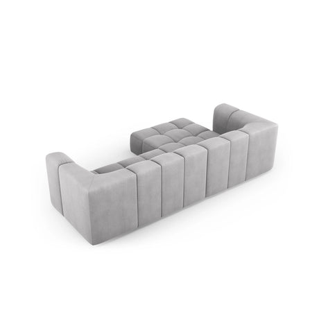 Moritz 3-Sitzer Ecksofa, Linke Seite, aus Chenille in Hellgrau (Rebel 5), 256x160x70 cm von Cosmopolitan Design – Bild 3