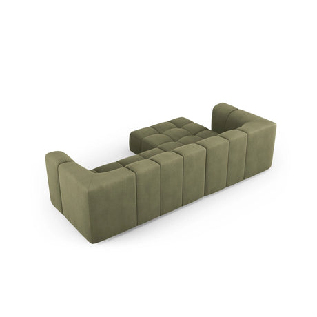 Moritz 3-Sitzer Ecksofa, Linke Seite, aus Chenille in Hellgrün (Rebel 18), 256x160x70 cm von Cosmopolitan Design – Bild 3