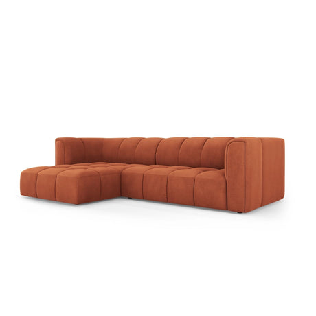 Moritz 3-Sitzer Ecksofa, Linke Seite, aus Chenille in Orange (Rebel 20), 256x160x70 cm von Cosmopolitan Design – Bild 2
