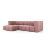Moritz 3-Sitzer Ecksofa, Linke Seite, aus Chenille in Rosa (Rebel 7), 256x160x70 cm von Cosmopolitan Design – Bild 2