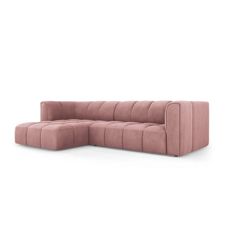 Moritz 3-Sitzer Ecksofa, Linke Seite, aus Chenille in Rosa (Rebel 7), 256x160x70 cm von Cosmopolitan Design – Bild 2
