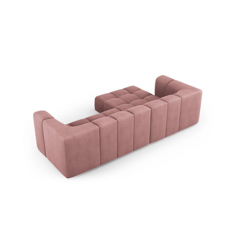 Moritz 3-Sitzer Ecksofa, Linke Seite, aus Chenille in Rosa (Rebel 7), 256x160x70 cm von Cosmopolitan Design – Bild 3