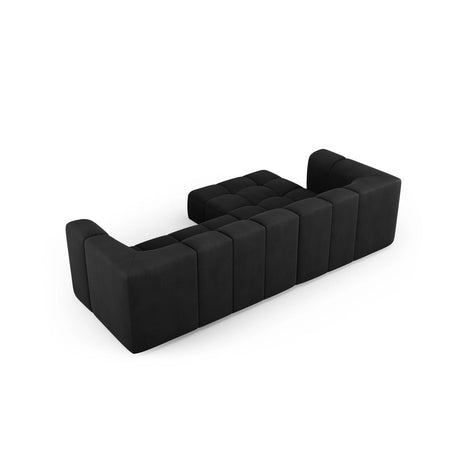 Moritz 3-Sitzer Ecksofa, Linke Seite, aus Chenille in Schwarz (Rebel 1), 256x160x70 cm von Cosmopolitan Design – Bild 3