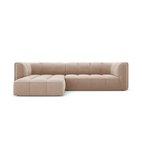 Moritz 3-Sitzer Ecksofa, Linke Seite, aus Samt in Beige (Bluvel 28), 256x160x70 cm von Cosmopolitan Design – Bild 1