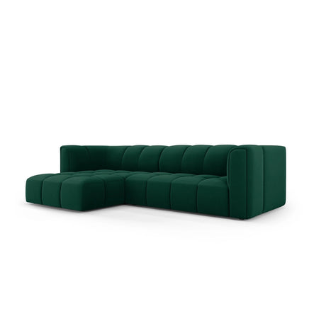 Moritz 3-Sitzer Ecksofa, Linke Seite, aus Samt in Flaschengrün (Bluvel 78), 256x160x70 cm von Cosmopolitan Design – Bild 2