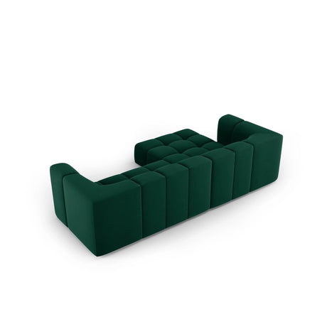 Moritz 3-Sitzer Ecksofa, Linke Seite, aus Samt in Flaschengrün (Bluvel 78), 256x160x70 cm von Cosmopolitan Design – Bild 3