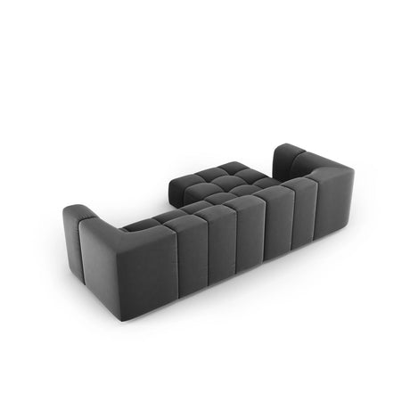 Moritz 3-Sitzer Ecksofa, Linke Seite, aus Samt in Grau (Bluvel 14), 256x160x70 cm von Cosmopolitan Design – Bild 3
