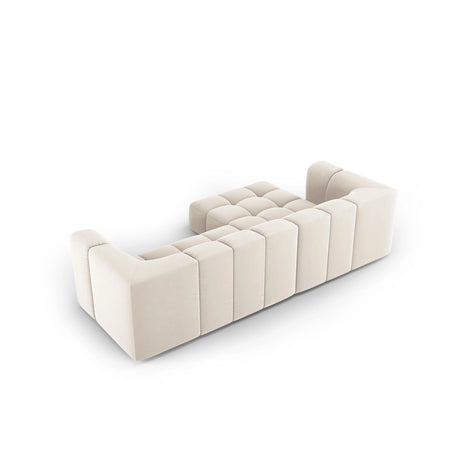 Moritz 3-Sitzer Ecksofa, Linke Seite, aus Samt in Hellbeige (Bluvel 22), 256x160x70 cm von Cosmopolitan Design – Bild 3
