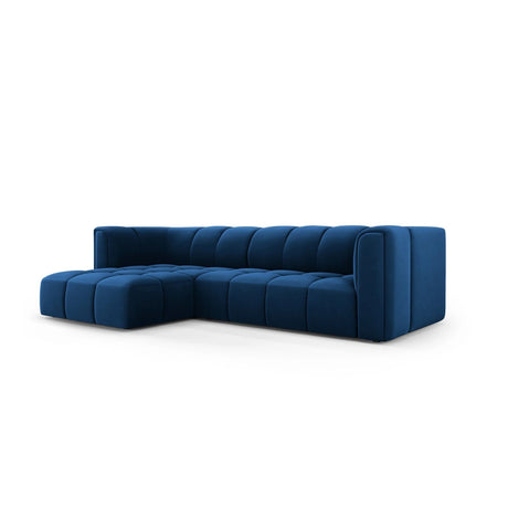 Moritz 3-Sitzer Ecksofa, Linke Seite, aus Samt in Königsblau (Bluvel 86), 256x160x70 cm von Cosmopolitan Design – Bild 2