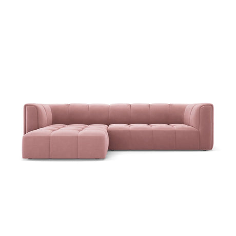 Moritz 3-Sitzer Ecksofa, Linke Seite, aus Samt in Rosa (Bluvel 52), 256x160x70 cm von Cosmopolitan Design – Bild 1