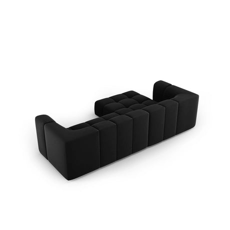 Moritz 3-Sitzer Ecksofa, Linke Seite, aus Samt in Schwarz (Bluvel 19), 256x160x70 cm von Cosmopolitan Design – Bild 3