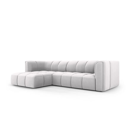 Moritz 3-Sitzer Ecksofa, Linke Seite, aus Samt in Silber (Bluvel 03), 256x160x70 cm von Cosmopolitan Design – Bild 2