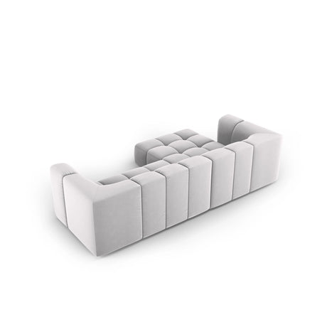 Moritz 3-Sitzer Ecksofa, Linke Seite, aus Samt in Silber (Bluvel 03), 256x160x70 cm von Cosmopolitan Design – Bild 3