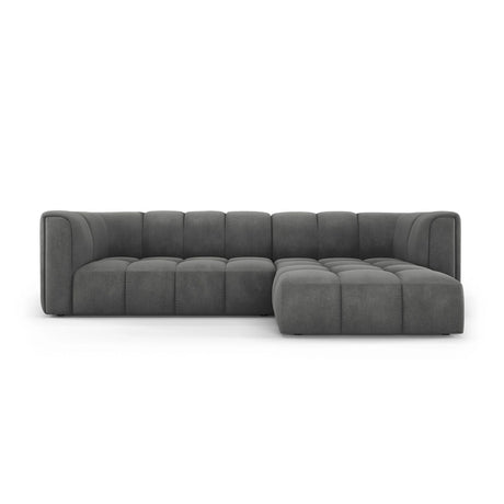 Moritz 3-Sitzer Ecksofa, Rechte Seite, aus Chenille in Dunkelgrau (Rebel 3), 256x160x70 cm von Cosmopolitan Design – Bild 1