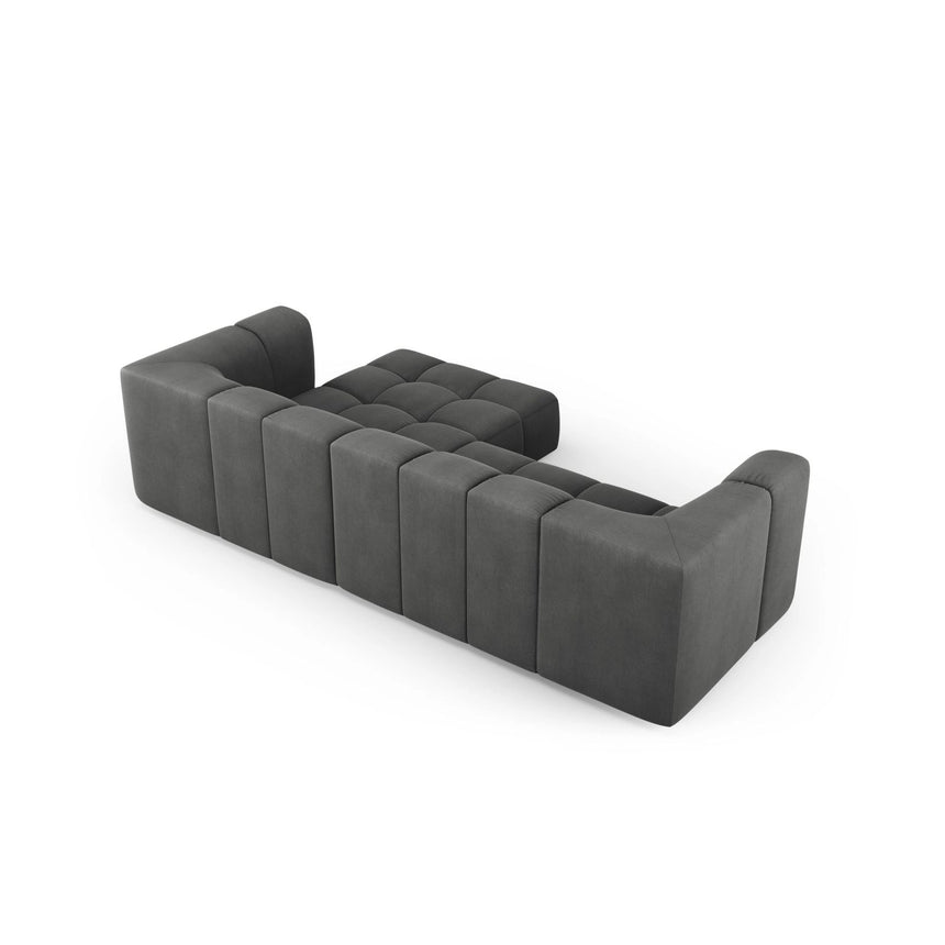 Moritz 3-Sitzer Ecksofa, Rechte Seite, aus Chenille in Dunkelgrau (Rebel 3), 256x160x70 cm von Cosmopolitan Design – Bild 3