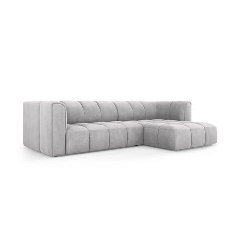 Moritz 3-Sitzer Ecksofa, Rechte Seite, aus Chenille in Hellgrau (Rebel 5), 256x160x70 cm von Cosmopolitan Design – Bild 2