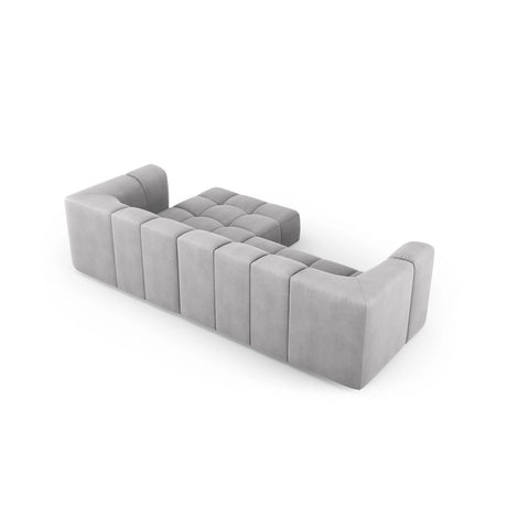 Moritz 3-Sitzer Ecksofa, Rechte Seite, aus Chenille in Hellgrau (Rebel 5), 256x160x70 cm von Cosmopolitan Design – Bild 3