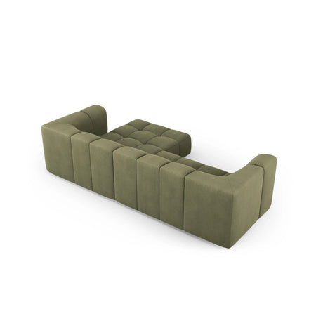 Moritz 3-Sitzer Ecksofa, Rechte Seite, aus Chenille in Hellgrün (Rebel 18), 256x160x70 cm von Cosmopolitan Design – Bild 3