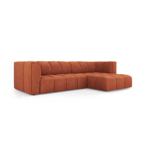 Moritz 3-Sitzer Ecksofa, Rechte Seite, aus Chenille in Orange (Rebel 20), 256x160x70 cm von Cosmopolitan Design – Bild 2