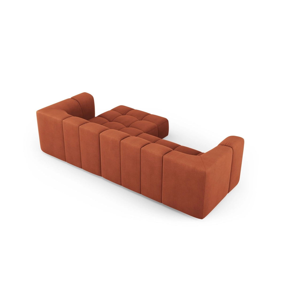 Moritz 3-Sitzer Ecksofa, Rechte Seite, aus Chenille in Orange (Rebel 20), 256x160x70 cm von Cosmopolitan Design – Bild 3