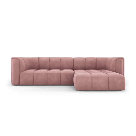 Moritz 3-Sitzer Ecksofa, Rechte Seite, aus Chenille in Rosa (Rebel 7), 256x160x70 cm von Cosmopolitan Design – Bild 1