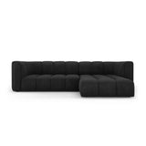 Moritz 3-Sitzer Ecksofa, Rechte Seite, aus Chenille in Schwarz (Rebel 1), 256x160x70 cm von Cosmopolitan Design – Bild 1
