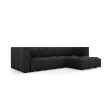 Moritz 3-Sitzer Ecksofa, Rechte Seite, aus Chenille in Schwarz (Rebel 1), 256x160x70 cm von Cosmopolitan Design – Bild 2