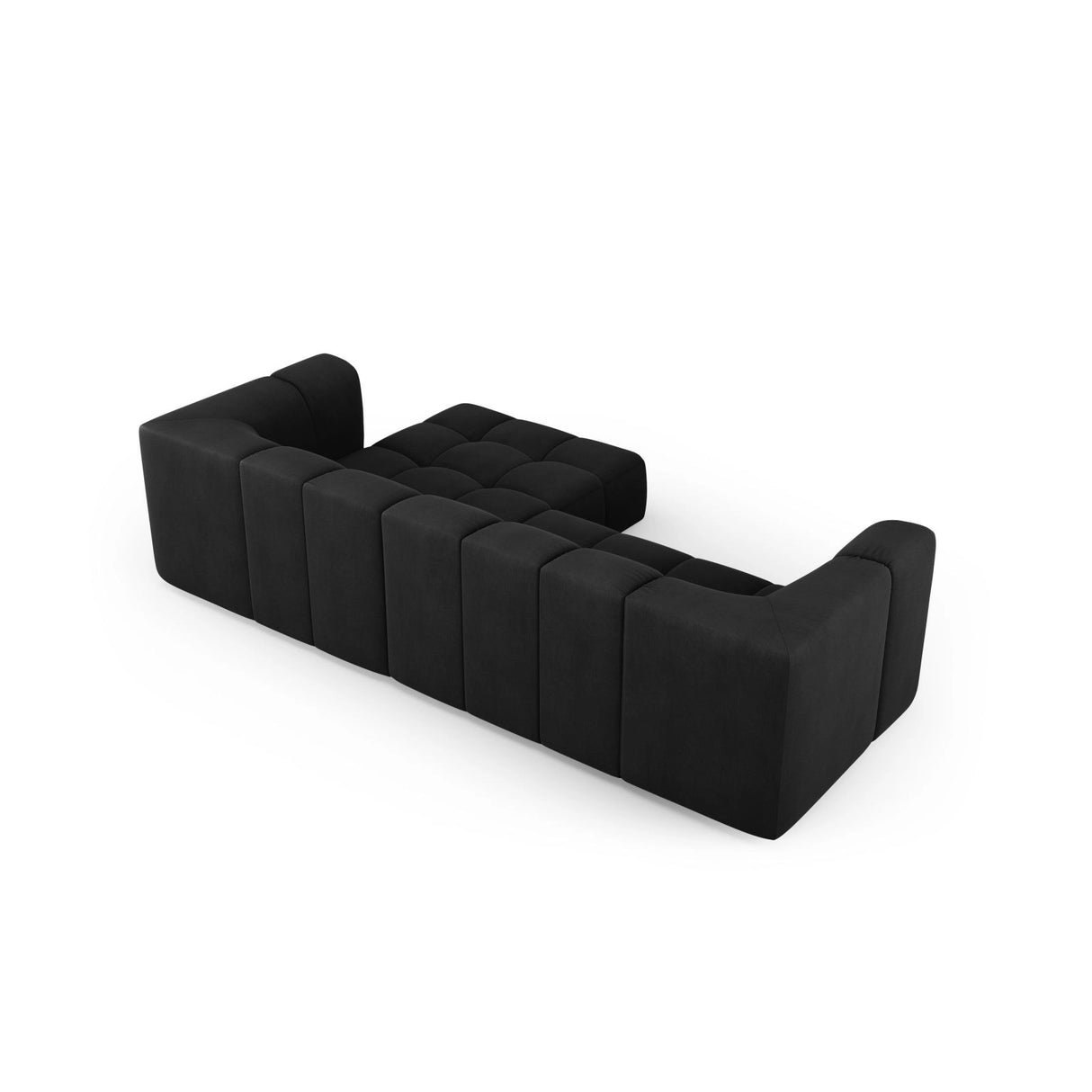 Moritz 3-Sitzer Ecksofa, Rechte Seite, aus Chenille in Schwarz (Rebel 1), 256x160x70 cm von Cosmopolitan Design – Bild 3