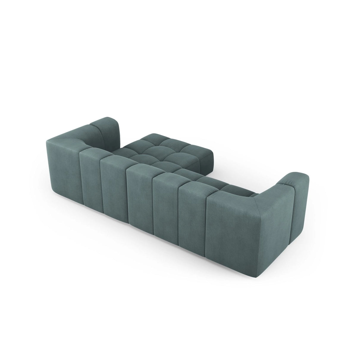 Moritz 3-Sitzer Ecksofa, Rechte Seite, aus Chenille in Seegrün (Rebel 13), 256x160x70 cm von Cosmopolitan Design – Bild 3