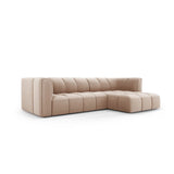 Moritz 3-Sitzer Ecksofa, Rechte Seite, aus Samt in Beige (Bluvel 28), 256x160x70 cm von Cosmopolitan Design – Bild 2