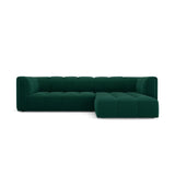 Moritz 3-Sitzer Ecksofa, Rechte Seite, aus Samt in Flaschengrün (Bluvel 78), 256x160x70 cm von Cosmopolitan Design – Bild 1