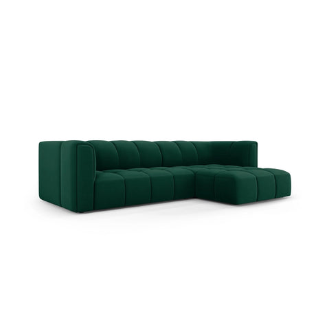 Moritz 3-Sitzer Ecksofa, Rechte Seite, aus Samt in Flaschengrün (Bluvel 78), 256x160x70 cm von Cosmopolitan Design – Bild 2