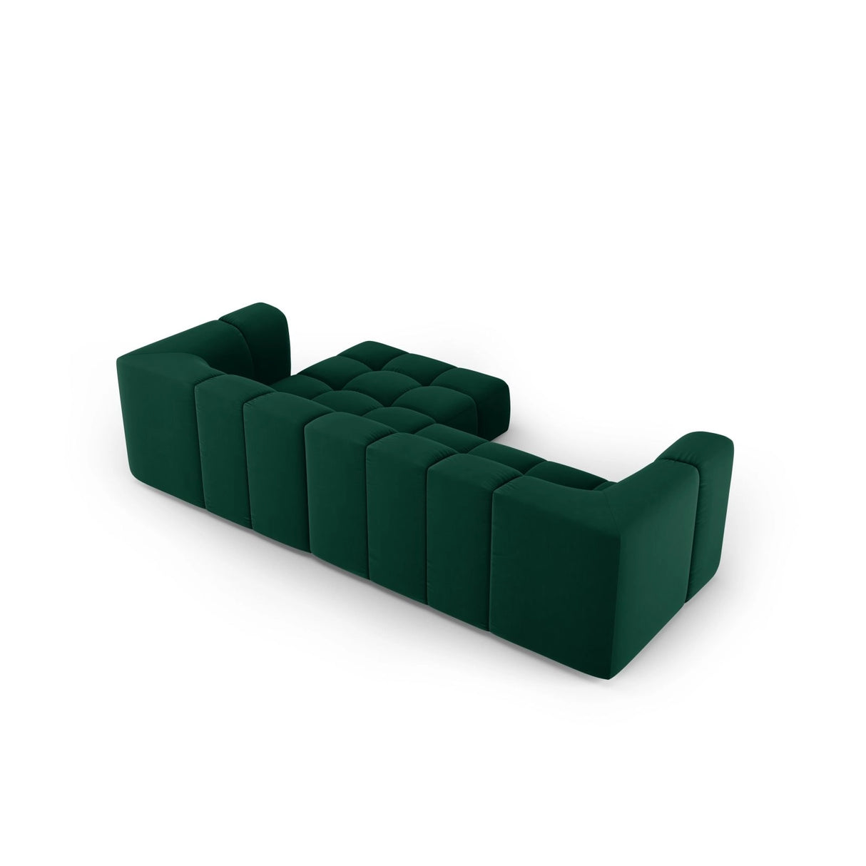Moritz 3-Sitzer Ecksofa, Rechte Seite, aus Samt in Flaschengrün (Bluvel 78), 256x160x70 cm von Cosmopolitan Design – Bild 3