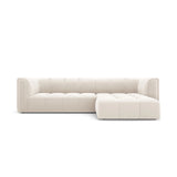 Moritz 3-Sitzer Ecksofa, Rechte Seite, aus Samt in Hellbeige (Bluvel 22), 256x160x70 cm von Cosmopolitan Design – Bild 1